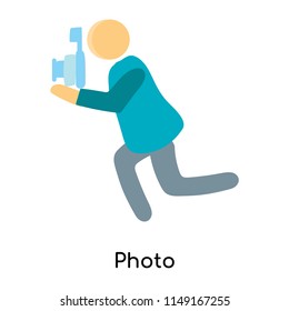 Photo icon vector isolated on white background for your web and mobile app design, Photo logo concept person