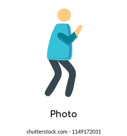 Photo icon vector isolated on white background for your web and mobile app design, Photo logo concept person