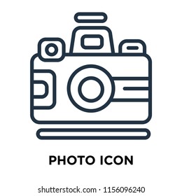 Photo icon vector isolated on white background, Photo transparent sign , thin symbols or lined elements in outline style