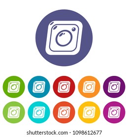 Photo icons color set vector for any web design on white background