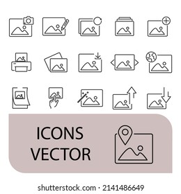 photo icons set . photo pack symbol vector elements for infographic web