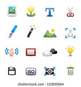 photo icons set vector