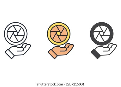 photo icons  symbol vector elements for infographic web