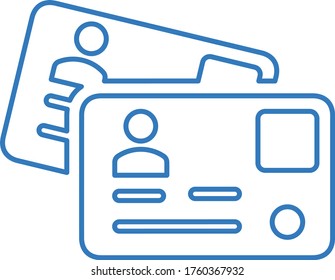 Photo id card line icon, personal identity