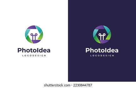 photo idea logo, smart photographer logo design modern concept