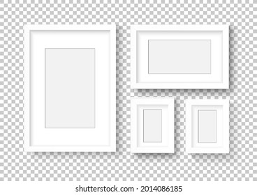 Fotografía de la imagen. Imagen de pared que se burla del objeto de borde blanco de composición fotográfica con sombra. Ilustrador de vectores.