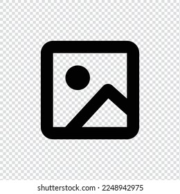 Photo image icon in transparent background, basic app and web UI bold line icon, EPS10