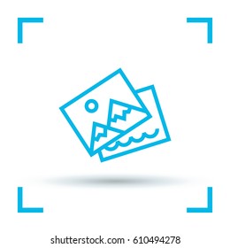 Photo image line vector icon