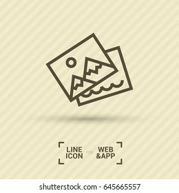 Photo image line vector icon