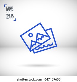 Photo image line vector icon
