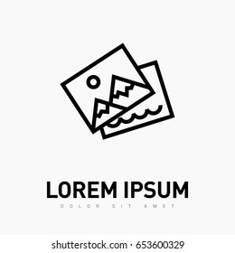 Photo image line vector icon