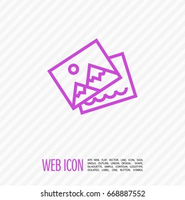 Photo image line vector icon