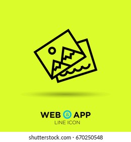 Photo image line vector icon