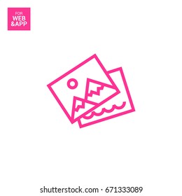 Photo image line vector icon