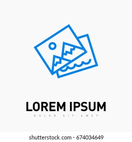 Photo image line vector icon