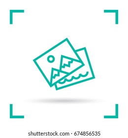 Photo image line vector icon