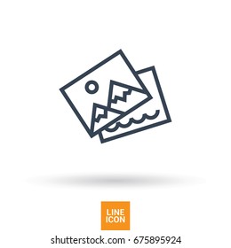 Photo image line vector icon
