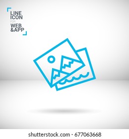 Photo image line vector icon