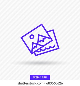 Photo image line vector icon