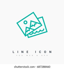 Photo image line vector icon