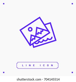 Photo image line vector icon