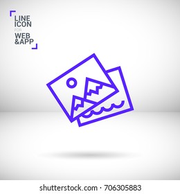 Photo image line vector icon