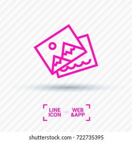 Photo image line vector icon
