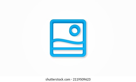 photo image, photography file, picture gallery realistic icon. 3d vector illustration. Isolated line color pictogram. Transparent shadows