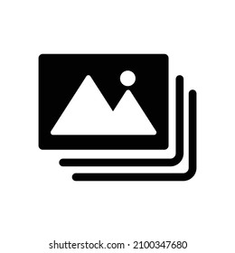 Photo and image silhouette icons. Vector.
