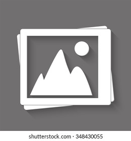 photo image vector icon with shadow