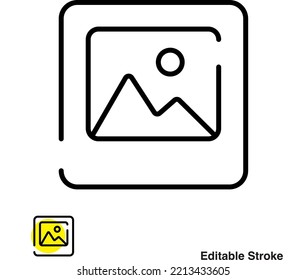 Photo Image Vector Outline Icon Eps