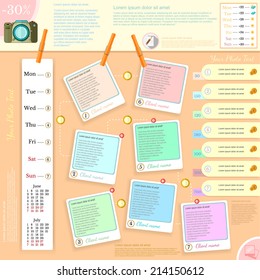 photo info graphic with work plan business plan work calendar week book