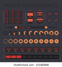 Photo infographics set, vector illustration, part two