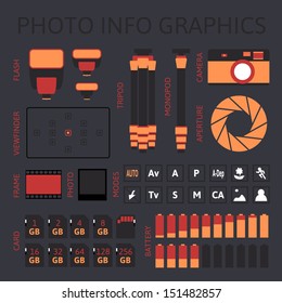 Photo infographics set, vector illustration, part one