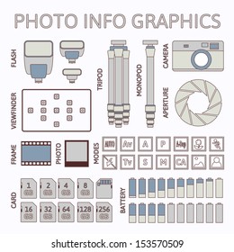 Photo infographics set, vector illustration, part one