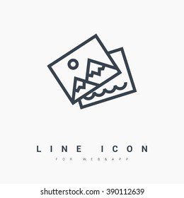 Photo isolated minimal single flat linear icon for application and info-graphic. Image line vector icon for websites and mobile minimalistic flat design.