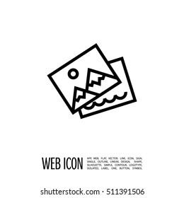 Photo isolated minimal single flat linear icon for application and info-graphic. Image line vector icon for websites and mobile minimalistic flat design.