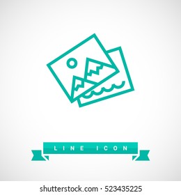 Photo isolated minimal single flat linear icon for application and info-graphic. Image line vector icon for websites and mobile minimalistic flat design.
