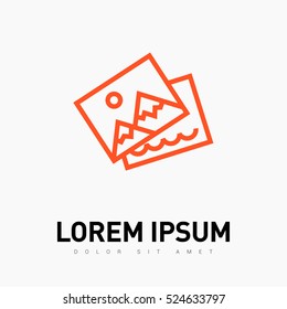 Photo isolated minimal single flat linear icon for application and info-graphic. Image line vector icon for websites and mobile minimalistic flat design.