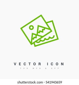 Photo isolated minimal single flat linear icon for application and info-graphic. Image line vector icon for websites and mobile minimalistic flat design.