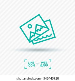 Photo isolated minimal single flat linear icon for application and info-graphic. Image line vector icon for websites and mobile minimalistic flat design.