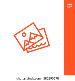 Photo isolated minimal single flat linear icon for application and info-graphic. Image line vector icon for websites and mobile minimalistic flat design.