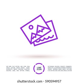 Photo isolated minimal single flat linear icon for application and info-graphic. Image line vector icon for websites and mobile minimalistic flat design.