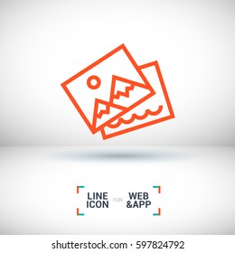 Photo isolated minimal single flat linear icon for application and info-graphic. Image line vector icon for websites and mobile minimalistic flat design.