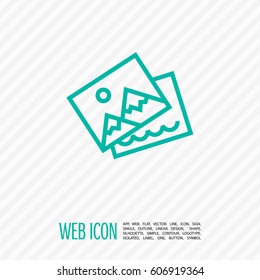 Photo isolated minimal single flat linear icon for application and info-graphic. Image line vector icon for websites and mobile minimalistic flat design.