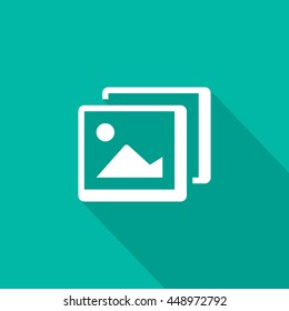 Photo landscape. Image line vector icon. picture with landscape and rock and sun. line vector icon of landscape photo.
