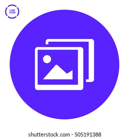Photo landscape. Image line vector icon. picture with landscape and rock and sun. line vector icon of landscape photo.