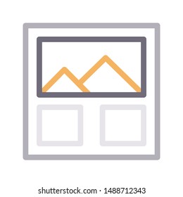 photo layout colour line vector icon