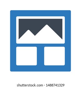 photo layout glyph colour vector icon
