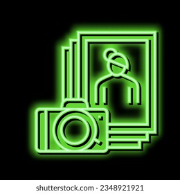 photo leisure neon light sign vector. photo leisure illustration